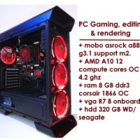 Jual PC Gaming & Editing-rendering - AMD A10 CPU 4.20 GHZ 12 Compute Cores Murah