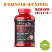 Jual Puritan's Pride Maximum Strength Triple Omega 3-6-9 - 120 Softgels Murah