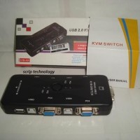 Jual MURAH Manual Kvm Switch 4 Port Vga Female Dan 3 Port Usb 2.0 Murah