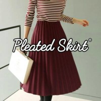 Jual Muin Pleated Skirt(#605-1)/Rok velvet/Rok maxi midi/Rok kerja/Rokpesta Murah