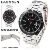Jual CURREN Watch Jam Tangan Analog Pria MK1 Silver Black Perak Hitam Murah