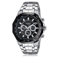 Jual CURREN Watch Jam Tangan Analog Pria MK6 Silver Black Perak Hitam Murah