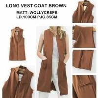 Jual LONG VEST COAT BROWN / ROMPI COKLAT / OFFICE LOOKS VEST Murah