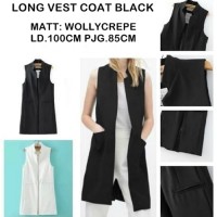 Jual LONG VEST COAT BLACK / ROMPI HITAM CASUAL FORMAL Murah