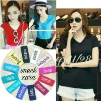 Jual Basic Tee Zara Polos / Vneck polos Murah Murah
