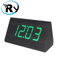 Jual LED Digital Wood Clock JK828 Black Green T1310 Murah