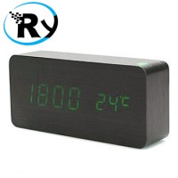 Jual LED Digital Wood Clock JK858 Black T1310 Murah