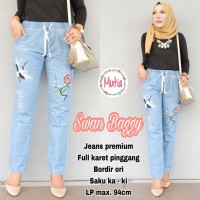 Jual Celana Panjang Denim Pants Wanita SWAN BAGGY Murah