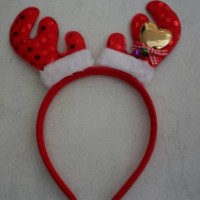 Jual Bando natal tanduk rusa merah dg krincingan & pita Murah