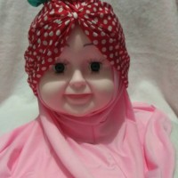 Jual jilbab turban bayi polkadot Murah