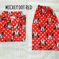 Jual piyama katun setelan pendek wanita mickey dot Murah