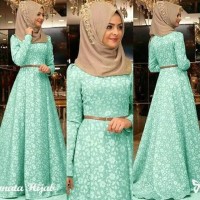 peach mint hijau toska abu putih krem dusty gamis pesta syari dress
