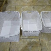 Jual KERANJANG ROTAN BOX STORAGE SET(ISI 3) Murah