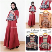 Jual Long Dress Maxi Wanita Muslim peplum etnik katrisa Murah