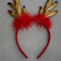 Jual Bando natal tanduk rusa bulu merah Murah