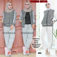 baju setelan wanita jogging set 2 muslim olahraga modis trendi modern