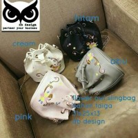 Jual TAS SELEMPANG FLOWER OWL SERUT MURAH Murah