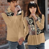 Jual cp balerina brown-fashion couple-couple katun-lengan panjang-promo-MC Murah