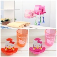 Jual Tempat Wadah Holder Sikat Gigi Tooth Brush + Gelas Mug Hello Kitty H Murah