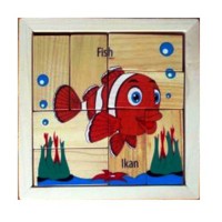 Jual Mainan Edukatif / Edukasi Anak - Puzzle Balok Kayu Hewan Animal LED Murah