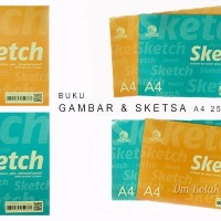 Jual Buku Gambar Sketsa A4 25 lembar utk Cat Air Pensil Pen Sketch Book Murah