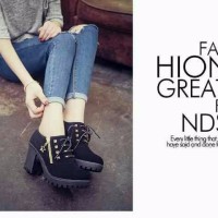 Jual Sepatu Boots Heels Stut Hitam BT10 for LADIES Murah