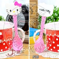 Jual mug tutup jumbo + sendok hello kitty red Murah