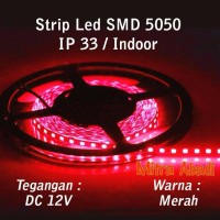 Jual LED Strip SMD 5050 Merah Red DC 12V IP33 INDOOR ONLY Murah