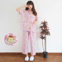 Jual Paling Laris st pudding pajamas setelan wanita katun jepang pink Murah