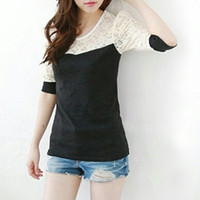 Jual Paling Laris TOP BRUKAT CANDY FT blouse wanita spandek hitam Murah