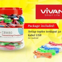 Jual 1 Toples ViVAN Micro USB Cable CBM80 | Candy 5 Colour | Stronge Murah