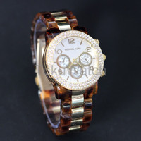 Jual Jam Tangan Pria Wanita Wanita Cewek Michael Kors Mk Mika Leopard Gol Murah
