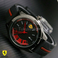 Jual Jam Tangan Pria Wanita Ferrari Fr08 Black Red Murah