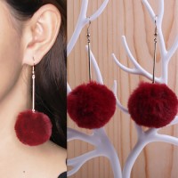 Jual Anting Korea PomPom Long Earrings OKT491 Murah