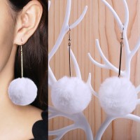 Jual Anting Korea PomPom Long Earrings OKT492 Murah