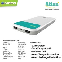 Jual Hippo original powerbank 12000 MAH. Atlas value. Terbatas Murah