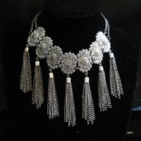 Jual Vintage Silver Flower Necklace / Kalung Import Murah