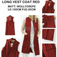 Jual Baju Outer Wanita Long Vest Coat Red Murah