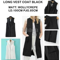 Jual Baju Outer Wanita Long Vest Coat Black Murah