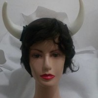 Jual Kostum Pesta bando tanduk plastik Putih AKSESORIS halloween Murah