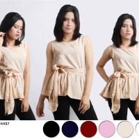 Jual Oma Fashion Aleysia Blouse Peplum Ikat Pinggang - 6 Warna - Size M Murah