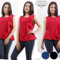 Jual Oma Fashion Ametta Blouse Peplum Kombi Layer Tanpa Lengan - 5 Warna - Murah