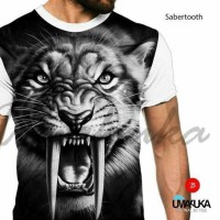 Jual Kaos 3D White Sabretooth Murah
