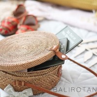 Jual KUALITAS TERBAIK Tas Rotan Bulat (M) with Lining Murah