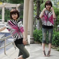 Jual ATASAN WANITA IMPORT BATWING SYLE CORAK ETNIC PINK (462) Murah