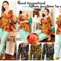 Jual SALE EOV145 Floral Assymetrical Peplum Longsleeve top Murah