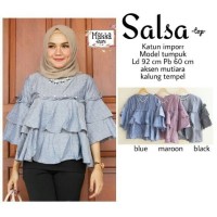 Jual Atasan Wanita Blouse salsa peplum Polos Lengan puff size M Murah