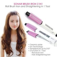 Jual Catokan 2in1 sonar brush iron, alat catokan lurus dan curly keriting 1 Murah