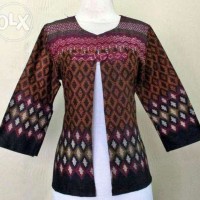 Jual blazer batik etnik coklat Murah