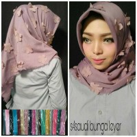 Jual Jilbab segi4 bunga layer Murah